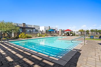 The swimming pool at our apartments